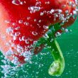 red pepper between bubbles