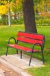 bench in a holiday park in autumn