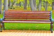 bench in a holiday park in autumn