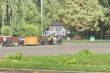 people in a holiday park in autumn