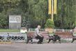 people in a holiday park in autumn