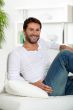 Man relaxing at home