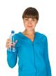  Young girl with bottle of water