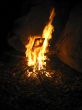 Bonfire and burning fire in the night