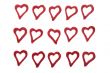 Hearts on white background 