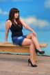 Beauty girl on the background of sky.