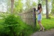 Rural scene with beauty girl.
