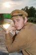 Portrait of soldier in retro style picture