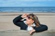 Woman relaxing at the sea.