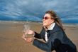 Adult woman at the sea