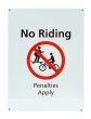 old no riding road sign