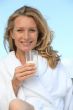 Woman with a glass of milk