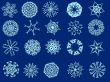 Snowflakes on a dark blue background