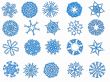 Blue snowflakes on a white background