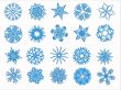 Blue snowflakes on a white background