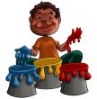 Child playing with paint
