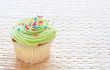 Vanilla cupcake with lime icing