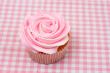 Vanilla cupcake with pink rose icing