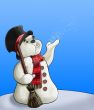 snowman with broom
