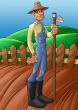 farmer in a planted soil