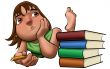 the young girl studying to her examination