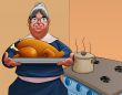 gandmother with a turkey