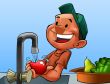 boy washing some fruits