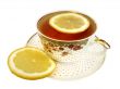 A cup of tea and slices of lemon