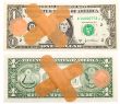 one dollar with band-aid