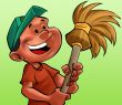 boy with a broom
