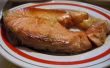 Red fish steak on the plate