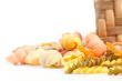 different kinds of pasta, background 