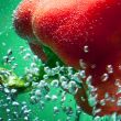 red pepper between bubbles 