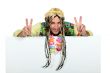 Hippy with advertising board