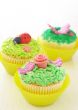 Vanilla cupcakes with various decorations