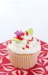 Vanilla cupcake with flower decorations