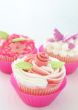 Vanilla cupcakes with various decorations