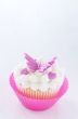 Vanilla cupcake with butterfly decorations