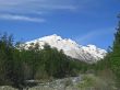 Caucasus mountains under the snow and clear sky
