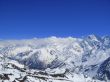 Caucasus mountains under the snow and clear sky