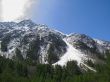 Caucasus mountains under the snow and cloudly sky