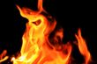 Picture with red flame on the black background