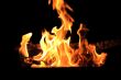 Picture with red flame on the black background