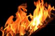 Picture with red flame on the black background