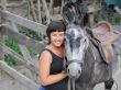 Portrait happy smiling woman with horse