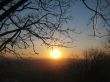 Autumn sunset middle the trees. Fall in Pyatigorsk