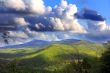 Summer landscape with Caucasus green mountains