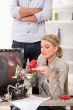 Woman repairing television