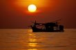 ship and sunset