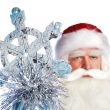 A traditional Christmas Santa Clause with staff isolated on whit